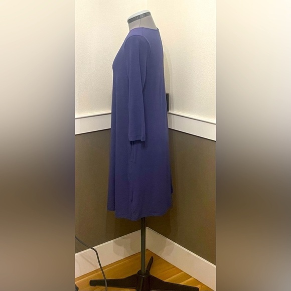 Time and Tru A-line Dress Size M 3/4 Sleeves Pockets Relaxed Fit Rayon Spandex - Picture 4 of 11